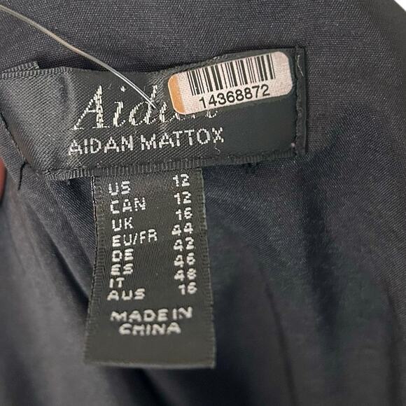 AIDAN MATTOX Chain Strap Asymmetrical Column Gown - Picture 9 of 10